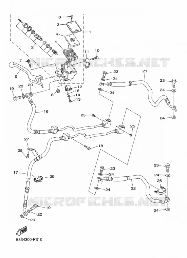 MAITRE CYLINDRE DE FREIN AVANT Yamaha MOTO 950 2016 XV  XVS950CR