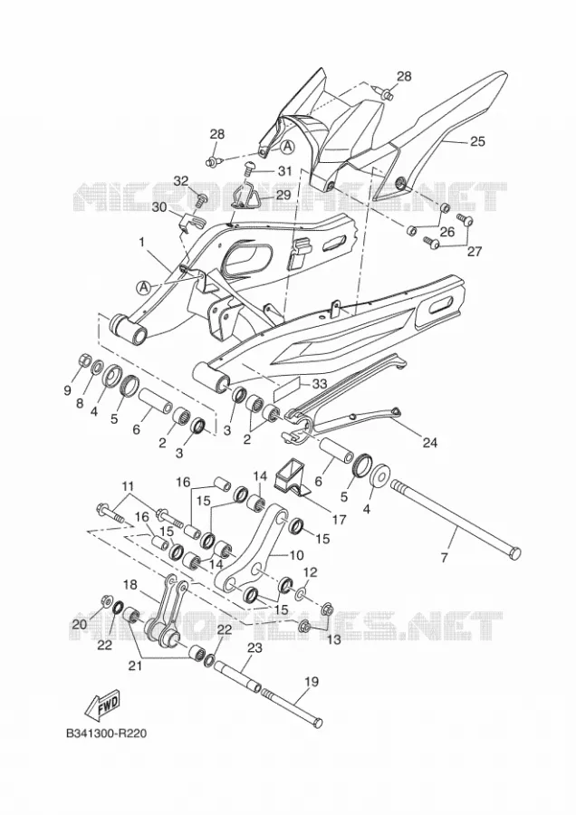 BRAS ARRIERE Yamaha MOTO 700 2016 XSR  XSR700