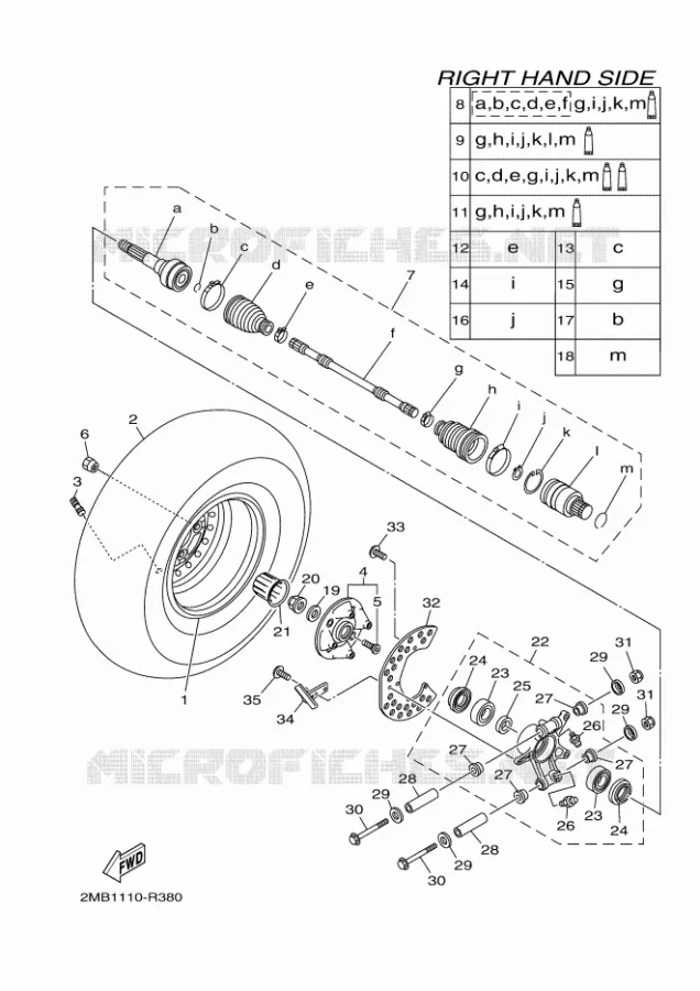 ROUE ARRIERE 2 Yamaha SIDE BY SIDE 700 2016 VIKING  YXM700E