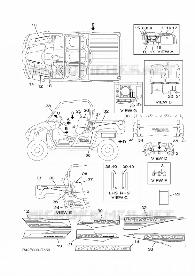 EMBLEME / ETIQUETTE 1 Yamaha SIDE BY SIDE 700 2016 VIKING  YXM700ES