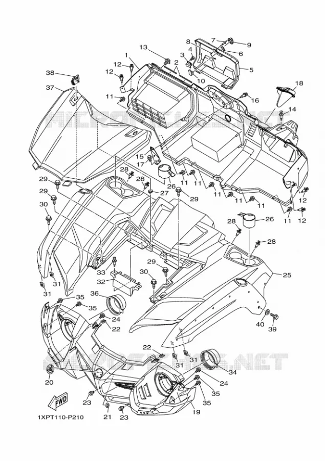 GARDE BOUE AVANT Yamaha SIDE BY SIDE 700 2016 VIKING  YXM700ES
