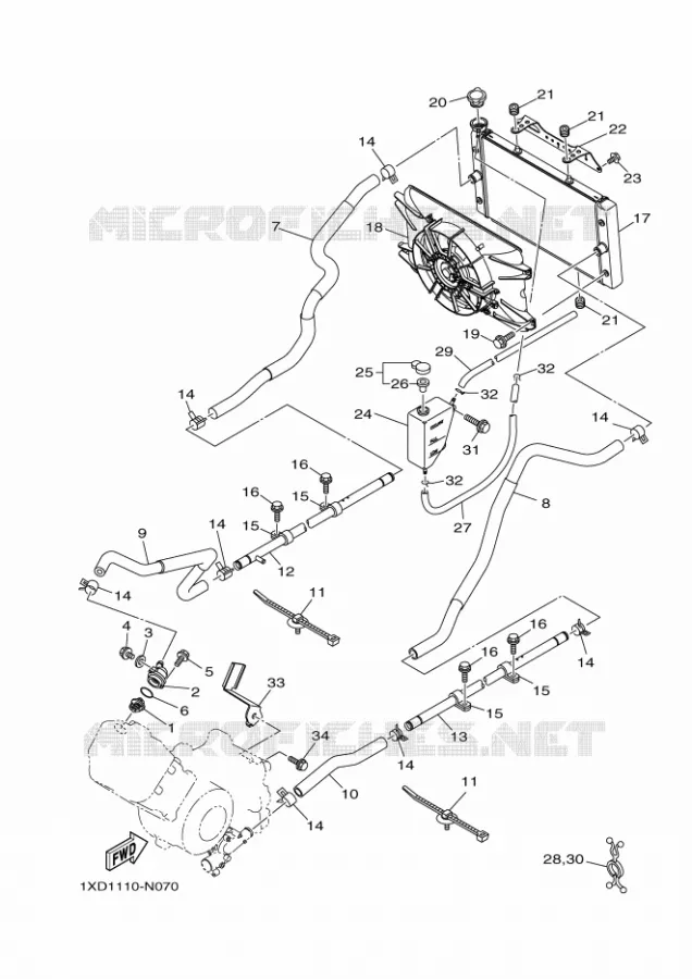 RADIATEUR / DURITES Yamaha SIDE BY SIDE 700 2017 VIKING  YXM700E