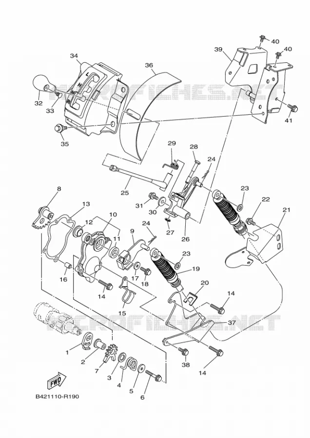AXE DE SELECTEUR / PEDALE Yamaha SIDE BY SIDE 700 2017 VIKING  YXM700E