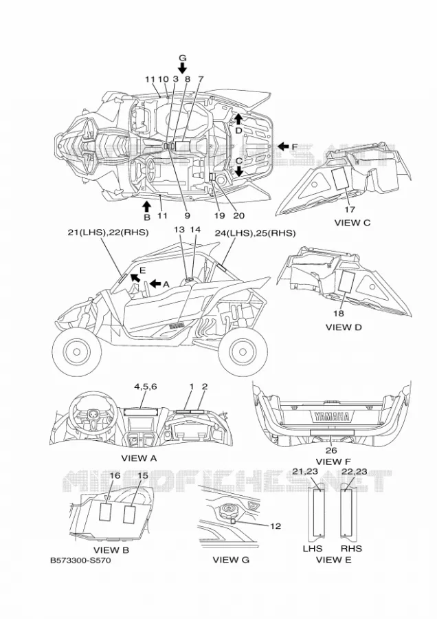 EMBLEME / ETIQUETTE 1 Yamaha SIDE BY SIDE 1000 2017 YXZ  YXZ1000ETS