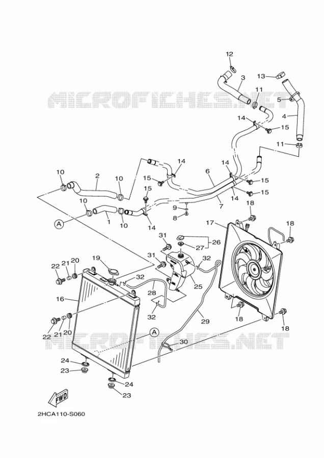 RADIATEUR / DURITES Yamaha SIDE BY SIDE 1000 2017 YXZ  YXZ1000ETS