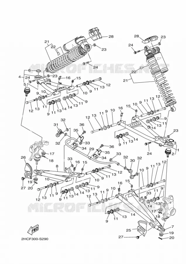 SUSPENSION / ROUE AVANT Yamaha SIDE BY SIDE 1000 2017 YXZ  YXZ1000ETS