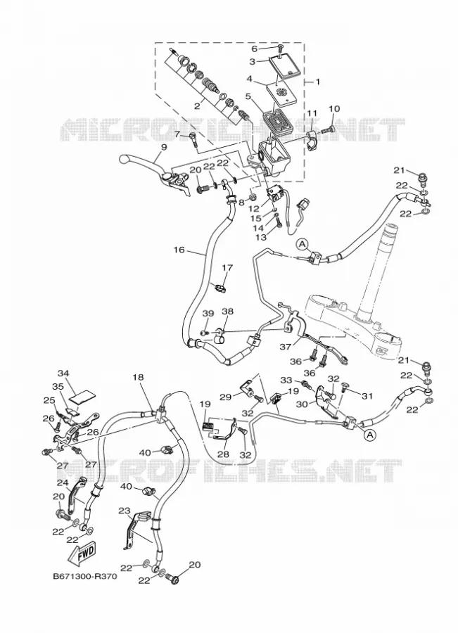 MAITRE CYLINDRE DE FREIN AVANT Yamaha MOTO 1000 2016 MT  MTN1000
