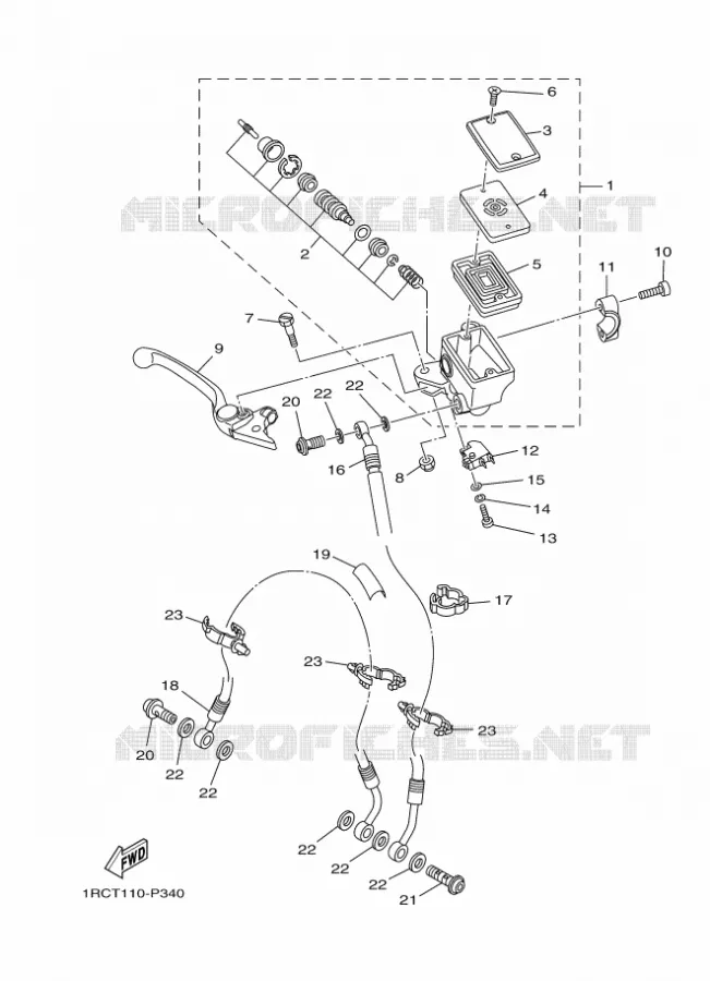 MAITRE CYLINDRE DE FREIN AVANT Yamaha MOTO 900 2016 MT  MT09