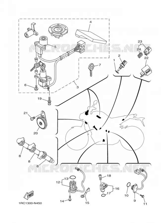 PARTIE ELECTRIQUE 2 Yamaha MOTO 900 2016 MT  MT09