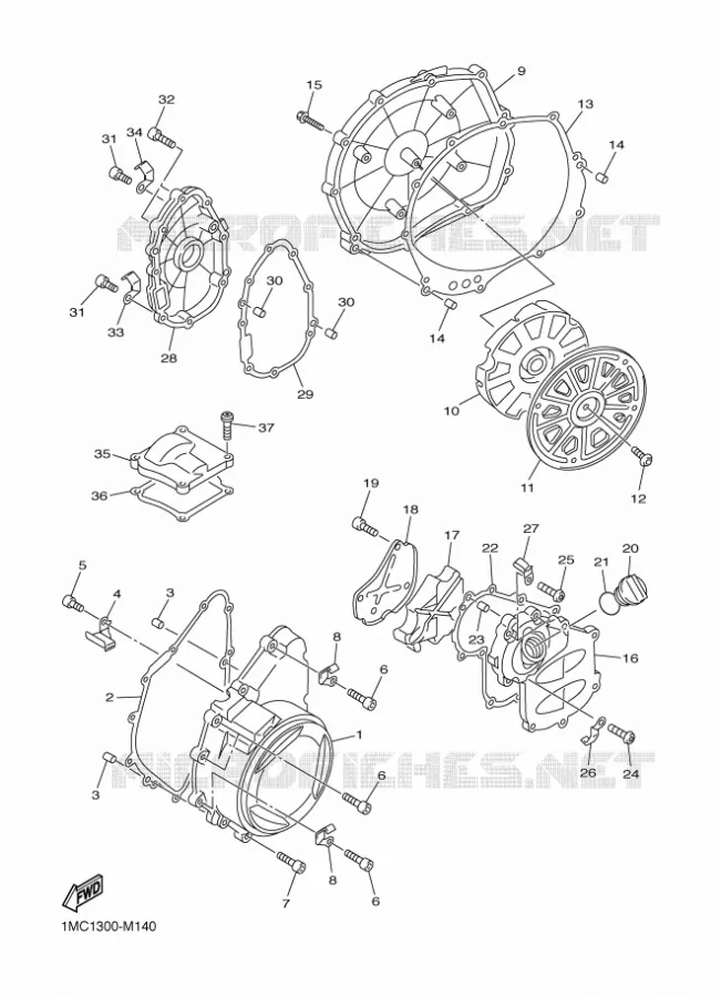 CARTER - MOTEUR 1 Yamaha MOTO 1300 2016 FJR  FJR1300-A