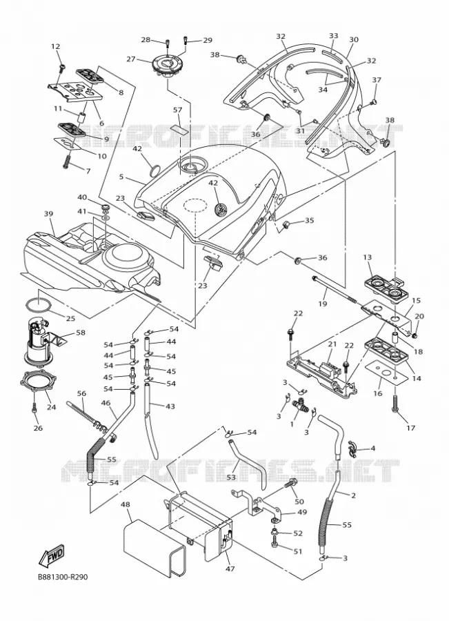 RESERVOIR A ESSENCE Yamaha MOTO 1300 2016 FJR  FJR1300-A