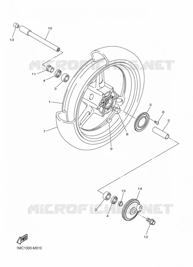 ROUE AVANT Yamaha MOTO 1300 2016 FJR  FJR1300-A