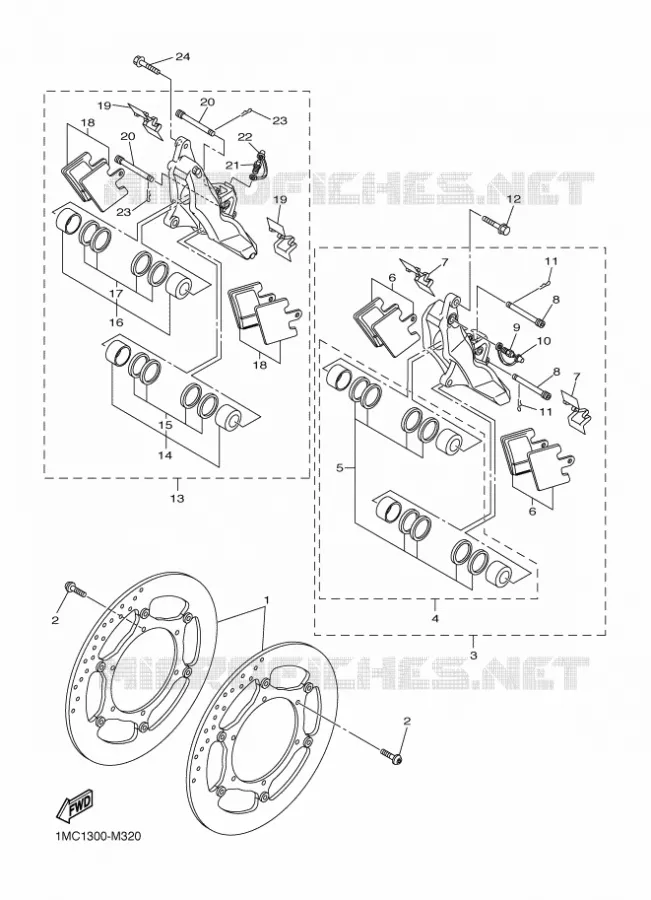 ETRIER DE FREIN AVANT Yamaha MOTO 1300 2016 FJR  FJR1300-AS