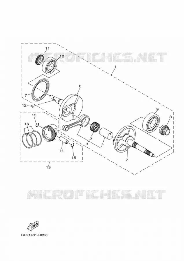 VILEBREQUIN / PISTON Yamaha SCOOTER 150 2016 TRICITY  MWS150-A