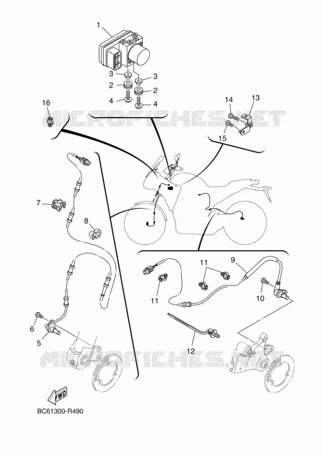 PARTIE ELECTRIQUE 3 Yamaha MOTO 690 2016 MT  MTT690-U