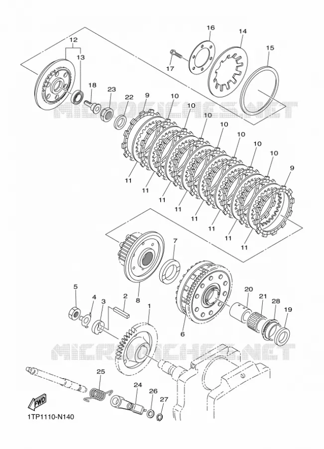 EMBRAYAGE DE DEMARREUR Yamaha MOTO 950 2017 SCR  XVS950XR-A