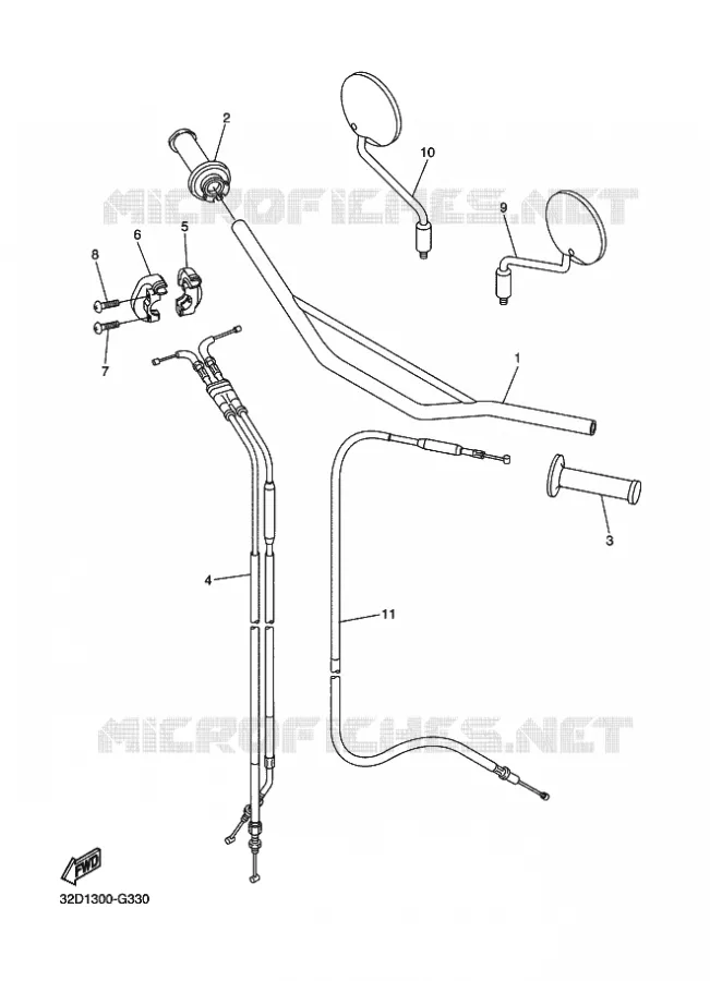 GUIDON ET CABLES Yamaha MOTO 250 2016 WR-R  WR250R