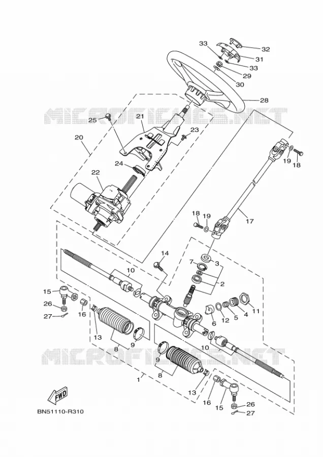 DIRECTION Yamaha SIDE BY SIDE 700 2016 WOLVERINE  YXE700ES