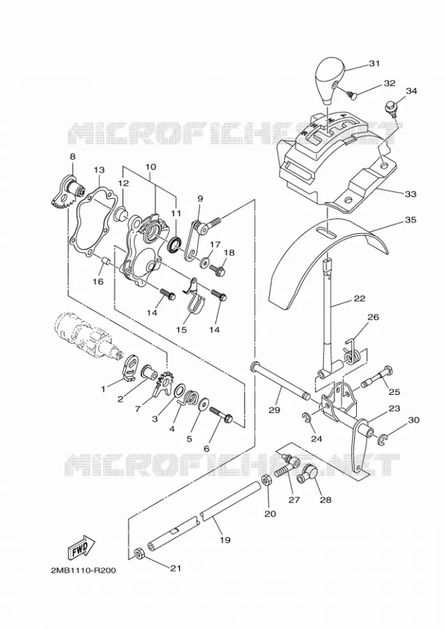 AXE DE SELECTEUR / PEDALE Yamaha SIDE BY SIDE 700 2017 WOLVERINE  YXE700ES