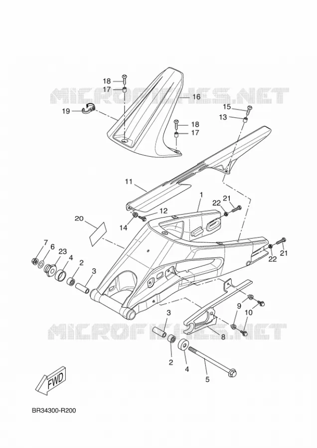 BRAS ARRIERE Yamaha MOTO 125 2017 R125  YZF-R125A