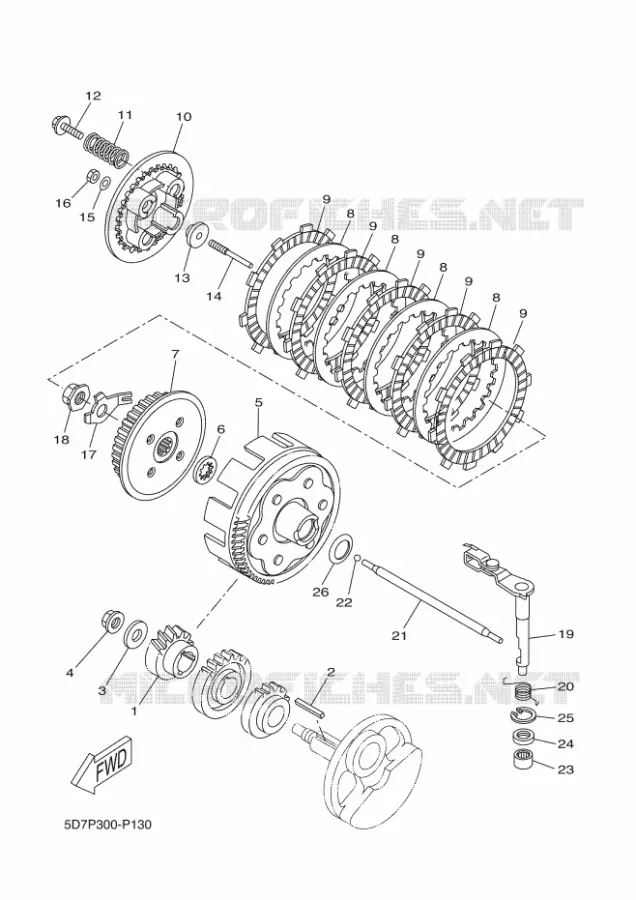 EMBRAYAGE DE DEMARREUR Yamaha MOTO 125 2017 R125  YZF-R125A