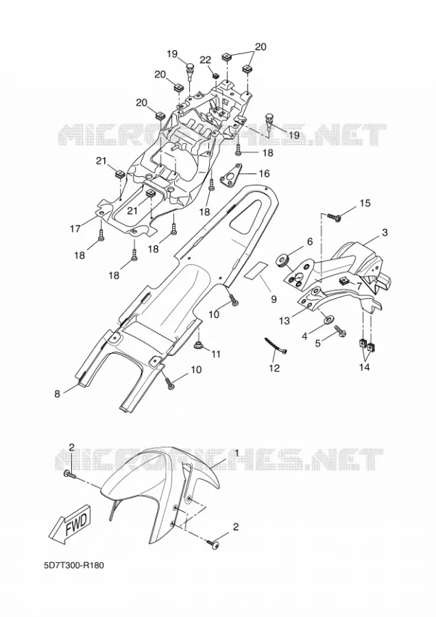 GARDE BOUE Yamaha MOTO 125 2017 R125  YZF-R125A