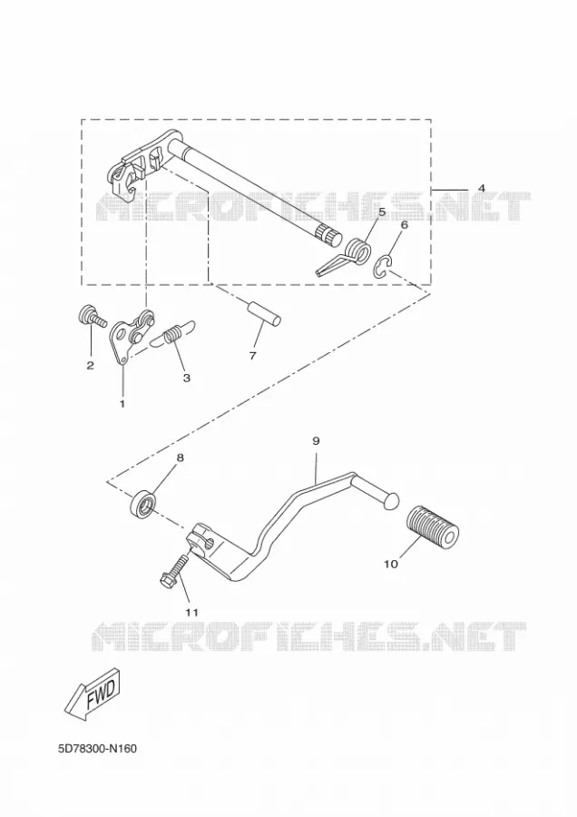 AXE DE SELECTEUR / PEDALE Yamaha MOTO 125 2017 R125  YZF-R125A