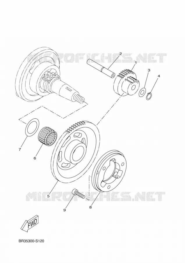 EMBRAYAGE DE DEMARREUR Yamaha MOTO 125 2017 R125  YZF-R125A