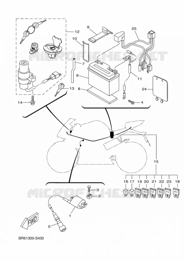 PARTIE ELECTRIQUE 1 Yamaha MOTO 125 2017 R125  YZF-R125A
