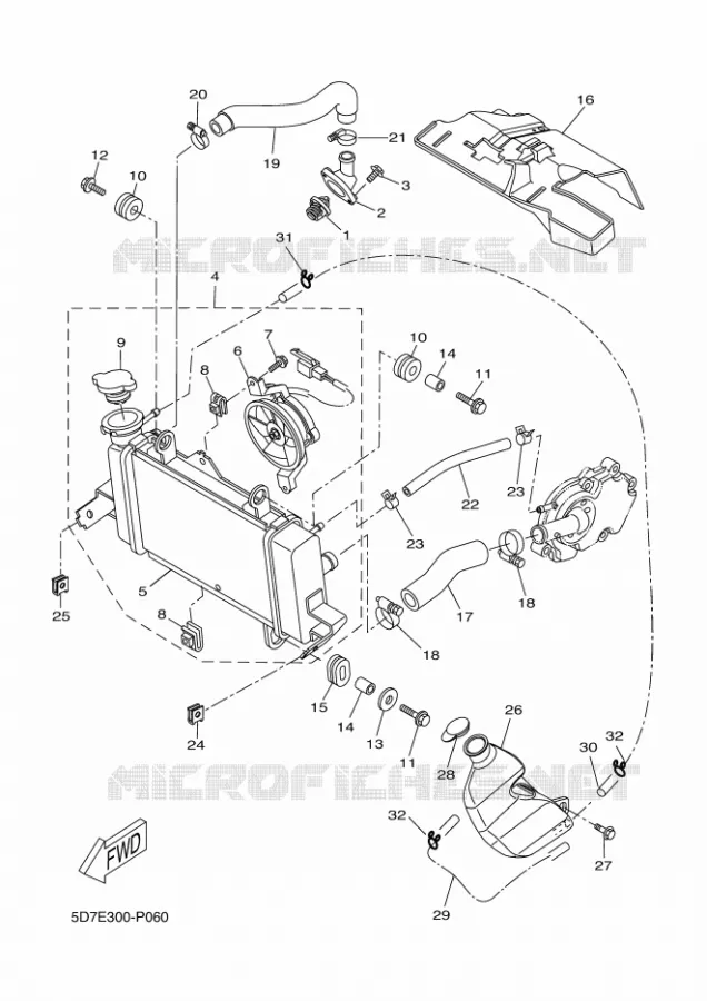 RADIATEUR / DURITES Yamaha MOTO 125 2017 R125  YZF-R125A