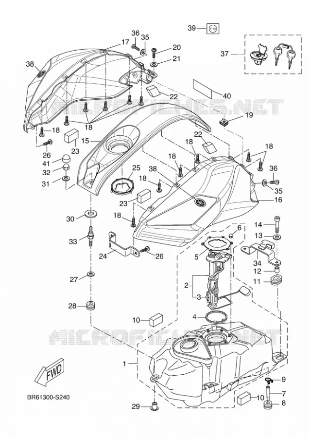 RESERVOIR A ESSENCE Yamaha MOTO 125 2017 R125  YZF-R125A