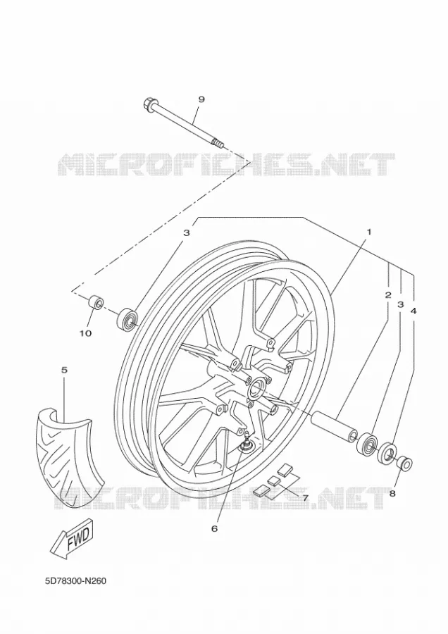 ROUE AVANT Yamaha MOTO 125 2017 R125  YZF-R125A