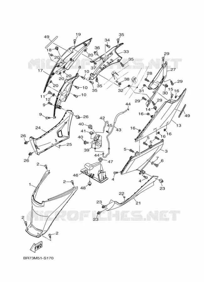 COUVERCLE LATERAL Yamaha SCOOTER 125 2017 MBK TRYPTIK  MWS125-A