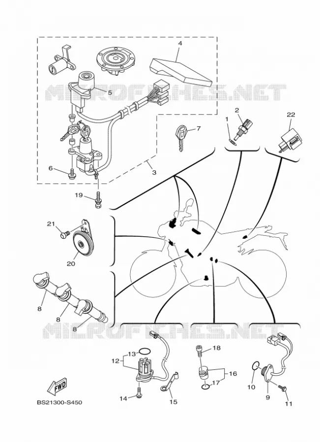 PARTIE ELECTRIQUE 2 Yamaha MOTO 850 2017 MT  MTN850-A