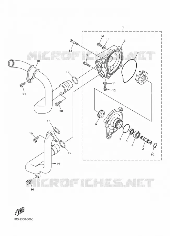 POMPE A EAU / DURITES Yamaha MOTO 1000 2017 R1  YZF-R1