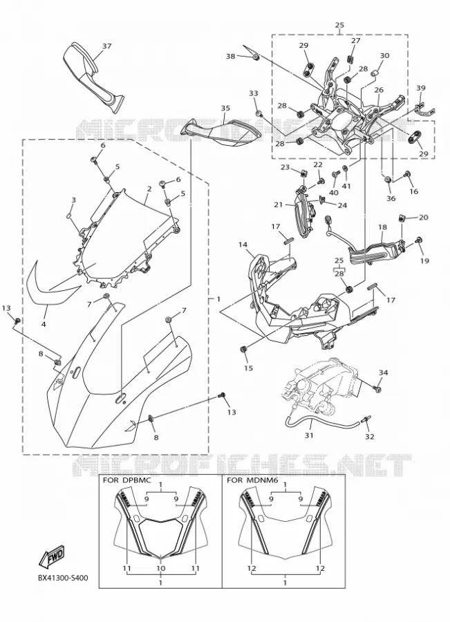 CARENAGES 1  Yamaha MOTO 1000 2017 R1  YZF-R1