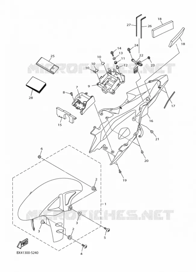 GARDE BOUE Yamaha MOTO 1000 2017 R1  YZF-R1