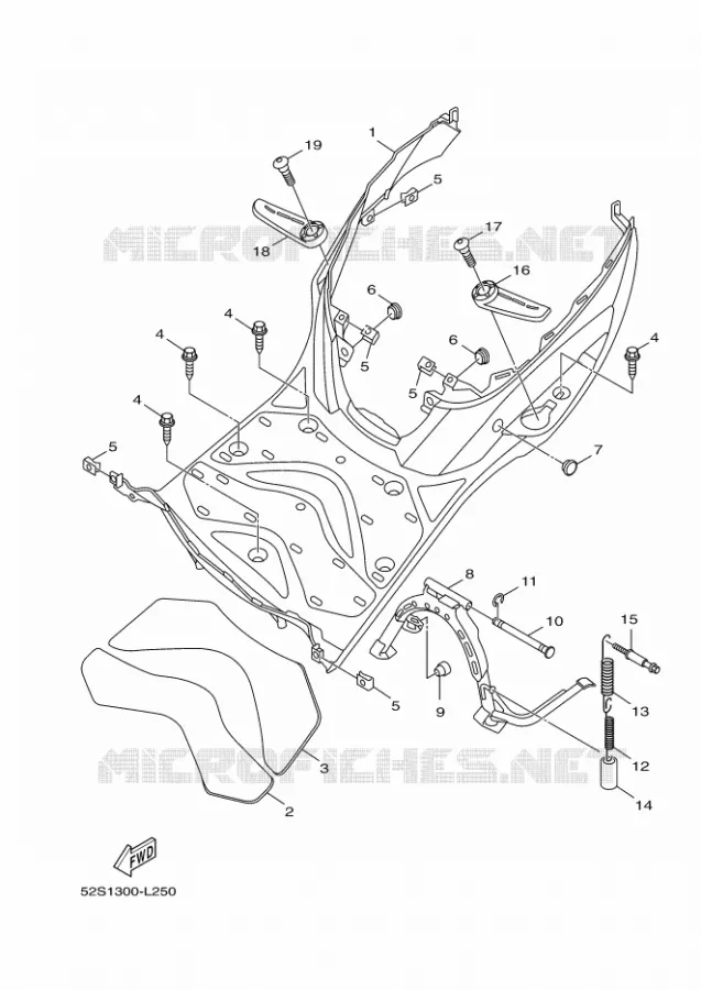 SUPPORT / REPOSE PIEDS Yamaha SCOOTER 125 2016 XENTER  HW125