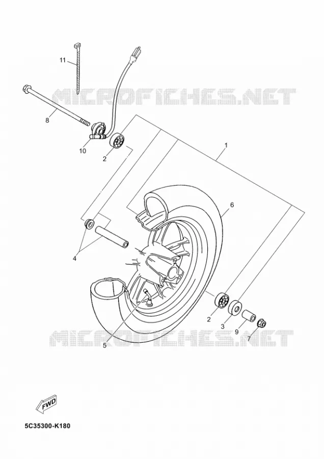 ROUE AVANT Yamaha SCOOTER 50 2012 NEOS 4  YN50F