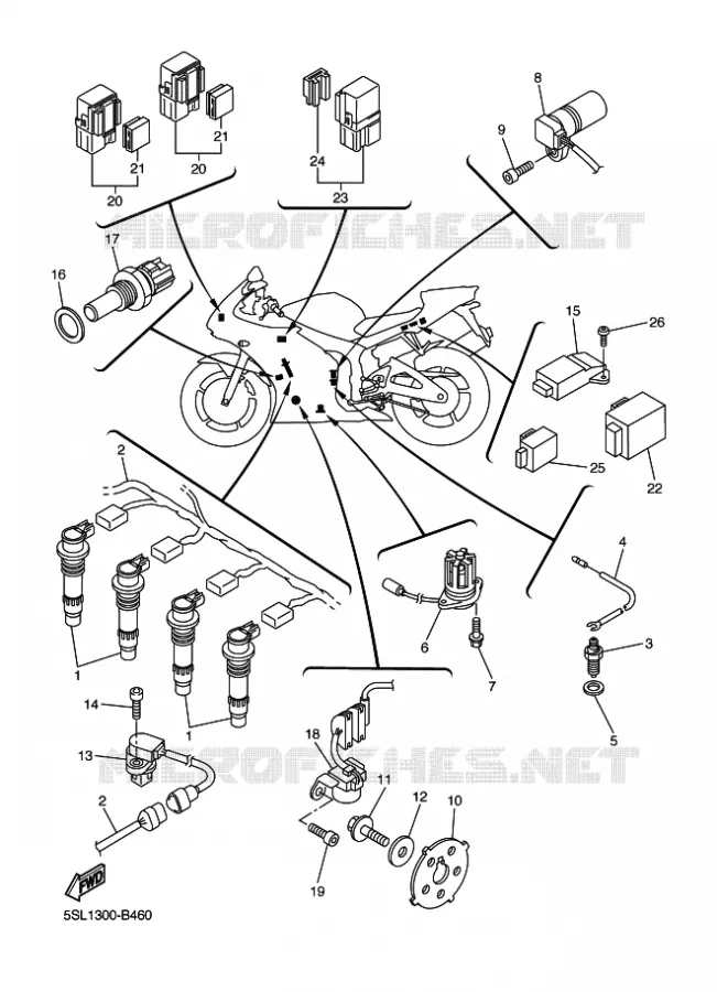 PARTIE ELECTRIQUE 1 Yamaha MOTO 600 2003 R6  YZF-R6