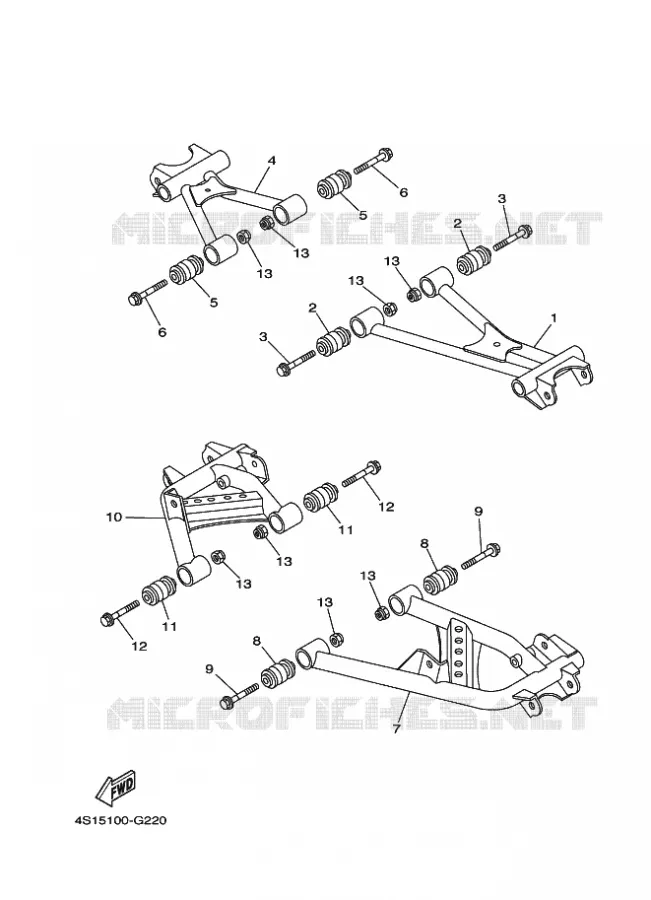 BRAS ARRIERE Yamaha QUAD 450 2016 GRIZZLY  YFM450FWAD