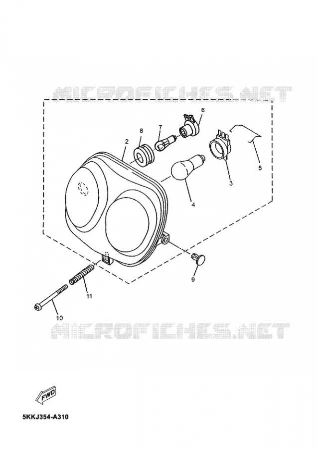 PHARE  Yamaha SCOOTER 100 2003 OVETTO  YN100
