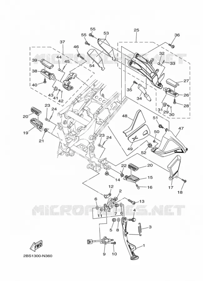 SUPPORT / REPOSE PIEDS Yamaha MOTO 1200 2015 SUPER TENERE  XT1200Z