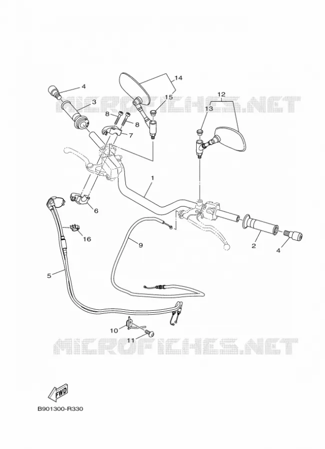 GUIDON ET CABLES Yamaha MOTO 900 2016 XSR  MTM850
