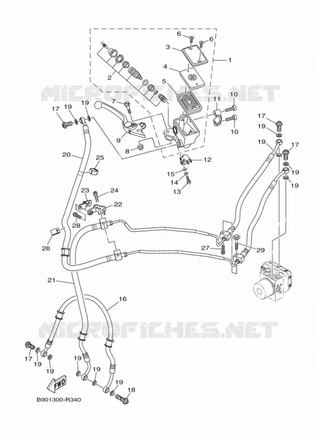 MAITRE CYLINDRE DE FREIN AVANT Yamaha MOTO 900 2016 XSR  MTM850