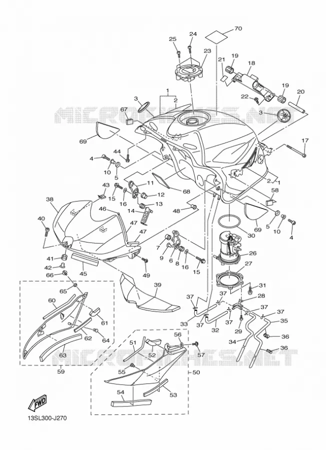 RESERVOIR A ESSENCE Yamaha MOTO 600 2010 R6  YZF-R6