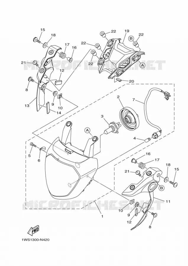 PHARE  Yamaha MOTO 700 2016 MT  MT07