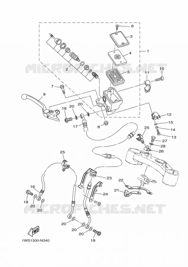 MAITRE CYLINDRE DE FREIN AVANT Yamaha MOTO 700 2016 MT  MT07