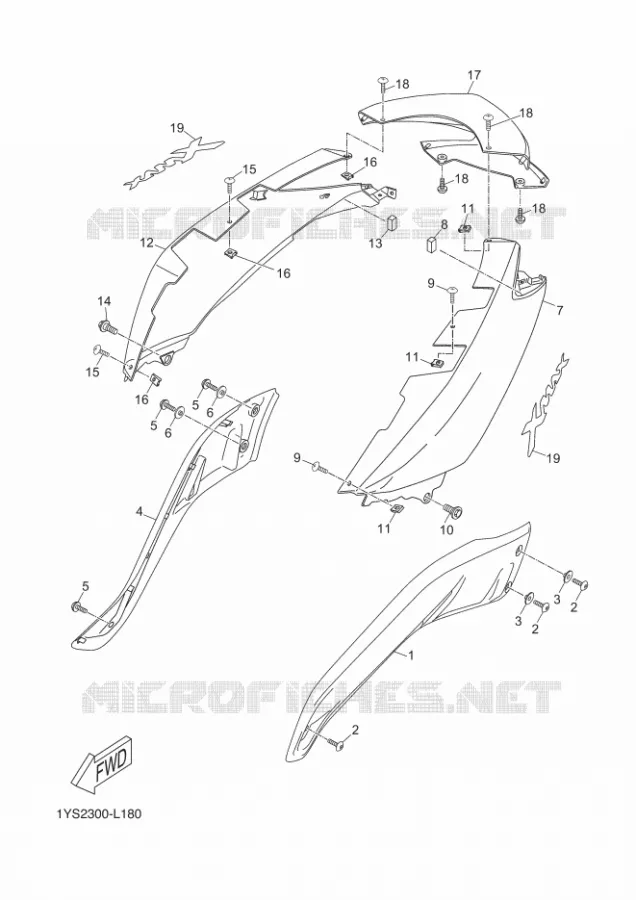 COUVERCLE LATERAL Yamaha SCOOTER 125 2012 XMAX  YP125R