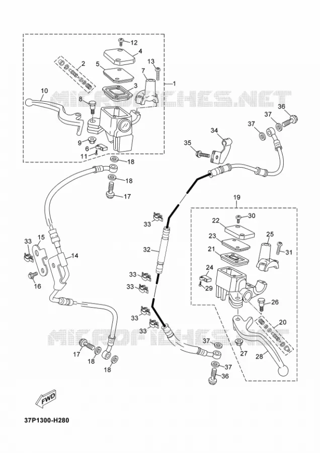 MAITRE CYLINDRE DE FREIN AVANT Yamaha SCOOTER 125 2012 XMAX  YP125R